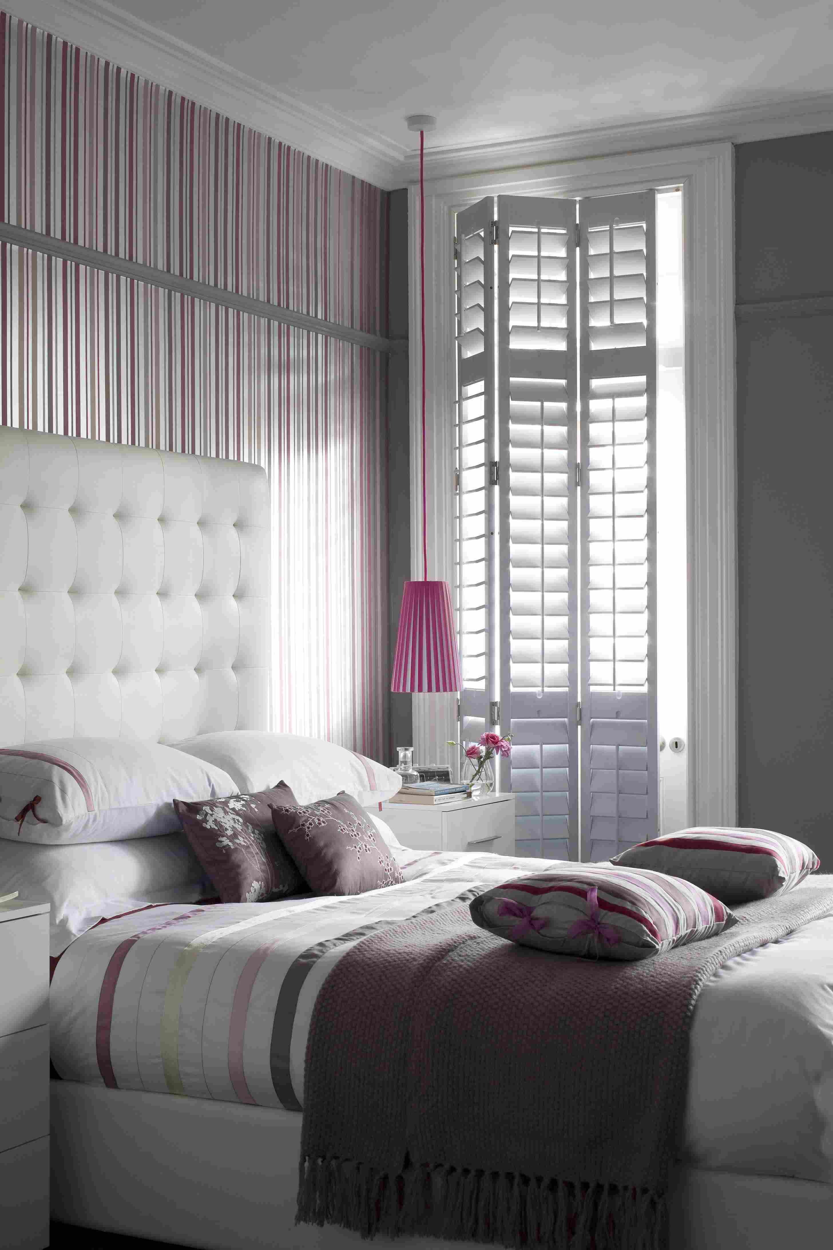 Patio door shutters in bathroom